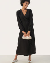 Load image into Gallery viewer, Elinora Long Sleeve Linen Wrap Dress