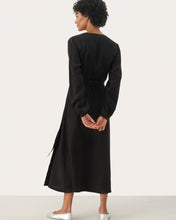 Load image into Gallery viewer, Elinora Long Sleeve Linen Wrap Dress