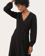 Load image into Gallery viewer, Elinora Long Sleeve Linen Wrap Dress