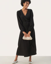Load image into Gallery viewer, Elinora Long Sleeve Linen Wrap Dress
