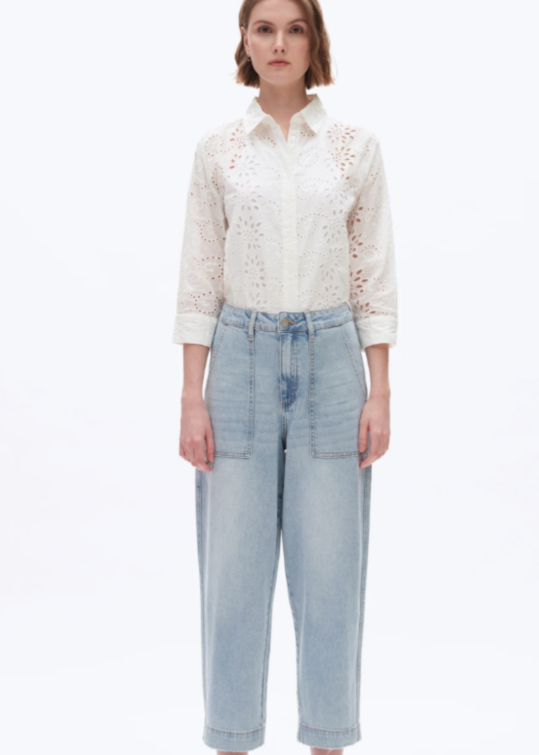 BAYEAS High Waisted Barrel Leg Jeans