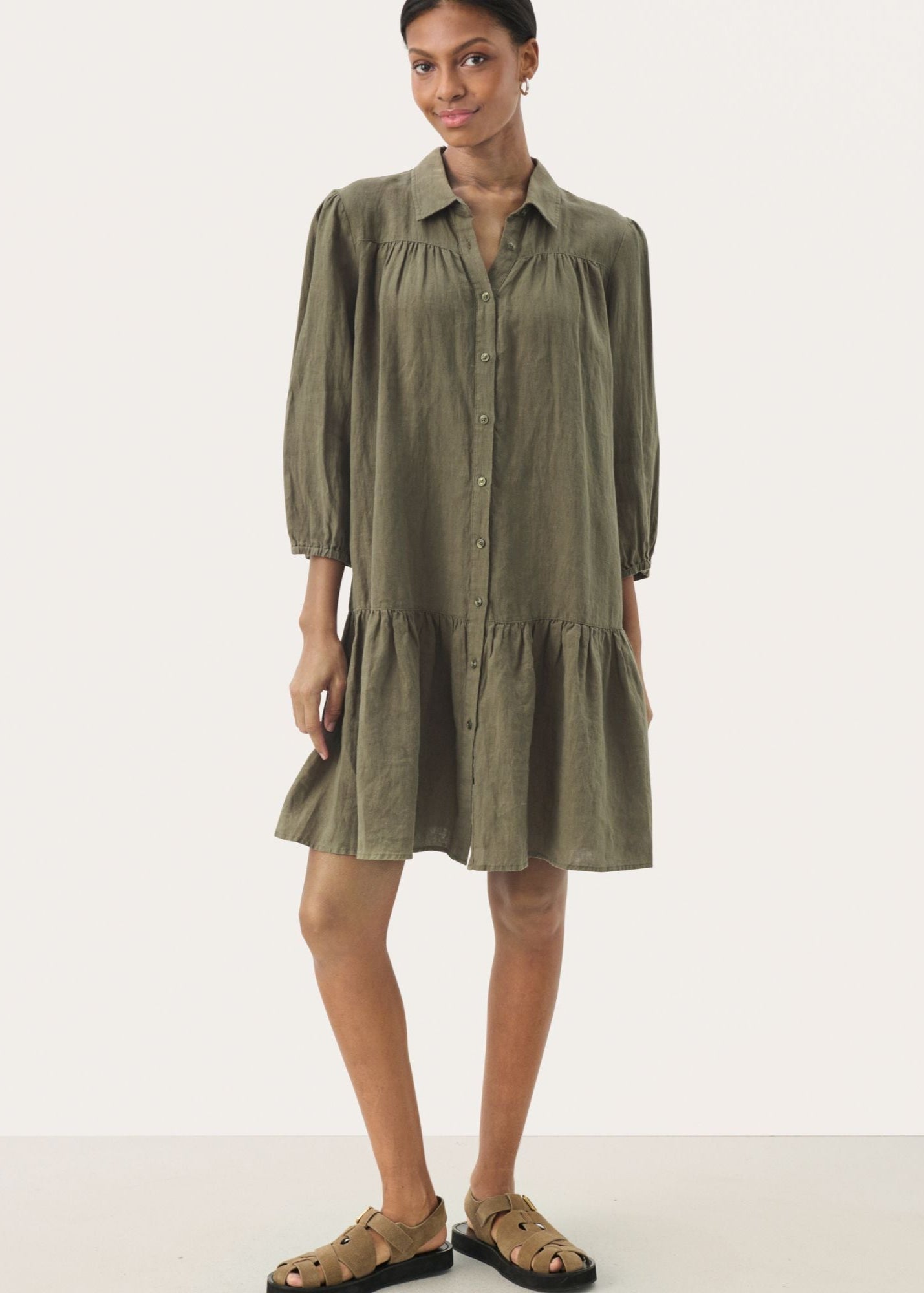 Part Two Nynja Linen Dress  Woven