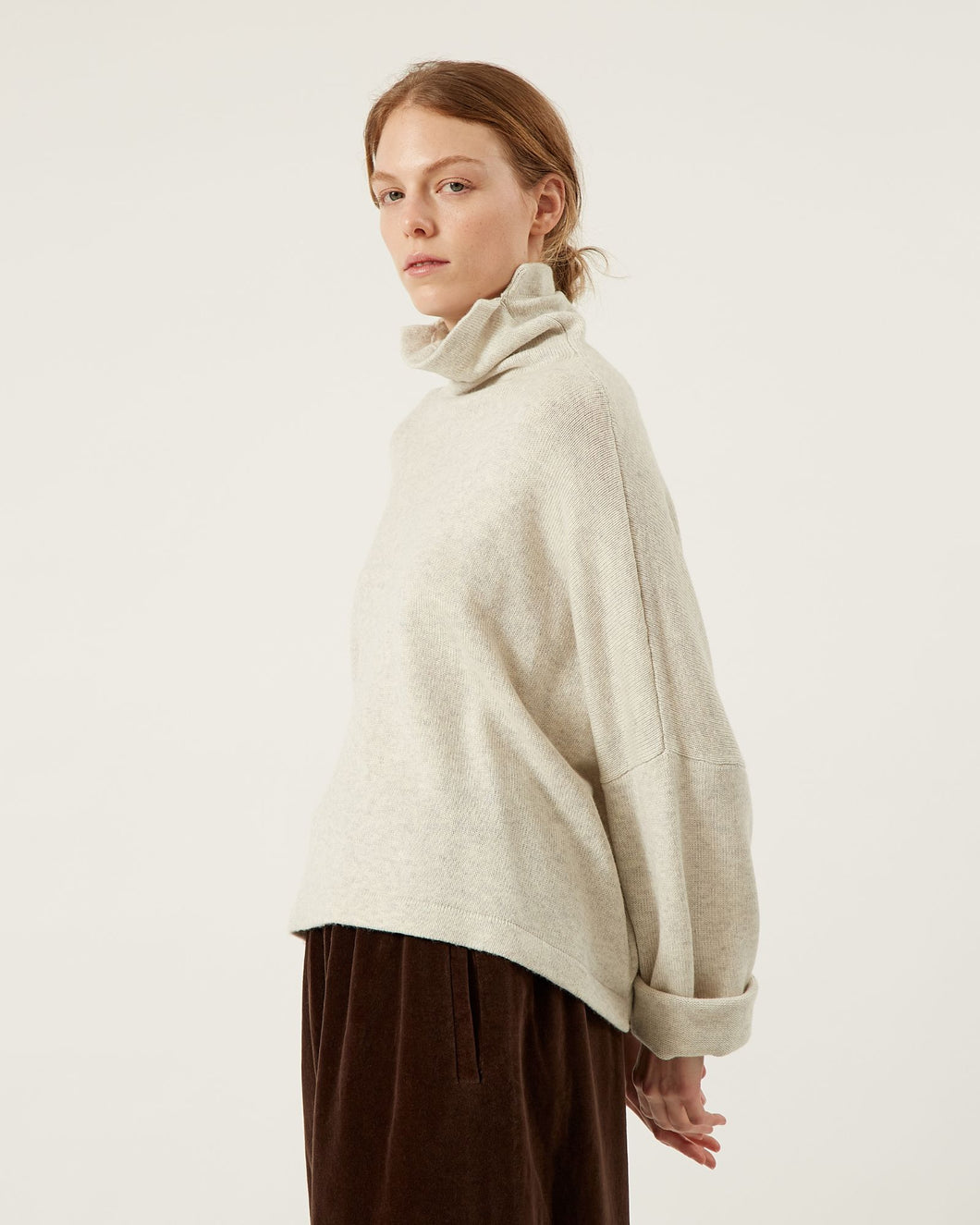 Tania Cropped Mockneck Sweater