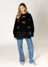 Load image into Gallery viewer, Lyla &amp; Luxe Pearl Bow Sweater
