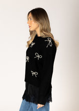 Load image into Gallery viewer, Lyla &amp; Luxe Pearl Bow Sweater
