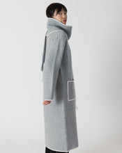 Load image into Gallery viewer, Lyla and Luxe Delaney Long Coat with Detachable Scarf and Whipstitch Detail
