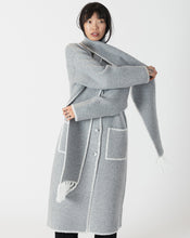 Load image into Gallery viewer, Lyla and Luxe Delaney Long Coat with Detachable Scarf and Whipstitch Detail
