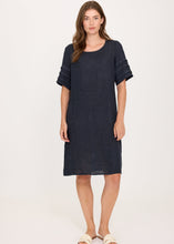 Load image into Gallery viewer, Pistache Linen Dress with Sleeve Detailing
