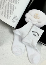 Load image into Gallery viewer, Brunette the Label “Mom of the Year” Socks
