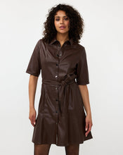 Load image into Gallery viewer, Soya Concept Leather Shirt Dress
