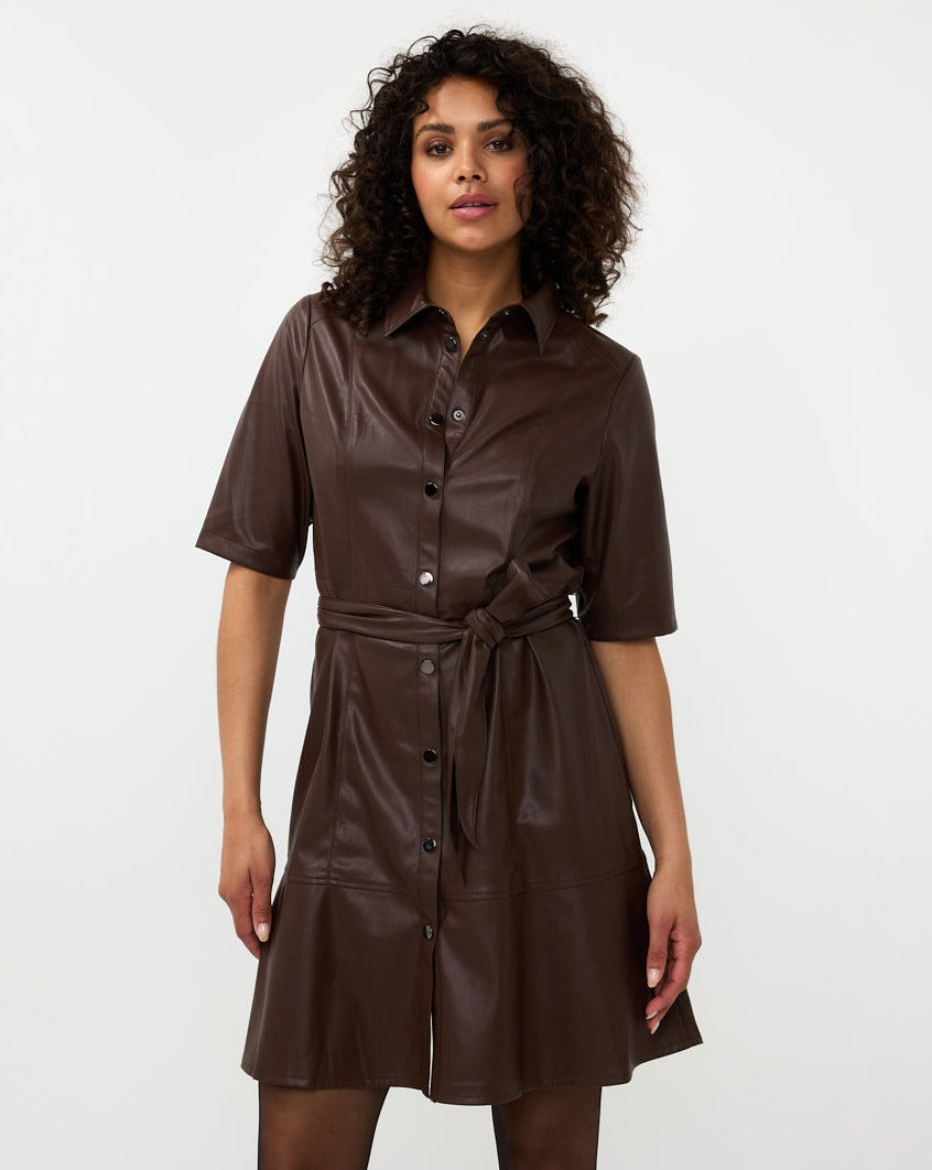 Soya Concept Leather Shirt Dress