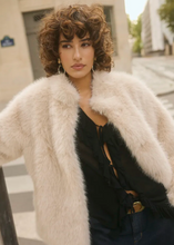 Load image into Gallery viewer, Cream Frimia Faux Fur Coat
