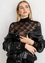 Load image into Gallery viewer, Brunette The Label Lace Turtleneck Bodysuit

